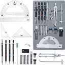 Mr. Pen- Professional Geometry Set, Silver Geometry Kit for Artists, Metal Rulers and Compasses, Mechanical Pencil Set, Drafting Tools & Drafting kits