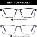 LKEYE Bifocal Reading Glasses Men Blue Light Computer Readers Clear Top Designer Metal Frame Fashion Spring Hinge Eyeglasses