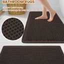 Smiry Waffle Bath Mat 24x17, Extra Soft Absorbent Bathroom Rugs, Non Slip Machine Washable Quick Dry Bath Rugs for Bathroom Floor, Tub, Shower, Home Decor Accessories, Chocolate