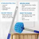 Cobweb Duster with Extension Pole, 8 FT Stainless Steel Pole with Spider Web Brush Head Ceiling Fan Duster for Outdoor Indoor Cleaning, Reach UP to 14-16 FT