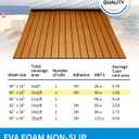 OCEANBROAD EVA Foam Boat Flooring with 3M Adhesive Backing Marine Self-Adhesive Decking 96''x45.6''/36''/28.8''/16.8'', 48''x16.8'' Faux Teak Sheet for Jon Boats Swim Platform Helm Pad RV Floor