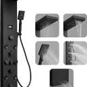 5 IN 1 Shower Panel Stainless Steel Shower Tower Panel System Matte Black Rainfall Waterfall Shower Head with Handheld Shower Massage Body Jets with Tub Spout Shower System by Homevacious