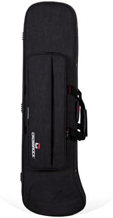 Crossrock Woodwind Case fits Tenor Trombone (F-Trigger or Straight)- Lightweight Foam Case with Removable Shoulder Straps, Storage Compartment & External Pocket-Black (CRP200TBBK)