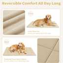 Made4Pets Dog Crate Pad Bed for Medium Large Dogs, Washable & Reversible, Anti-Slip Kennel Mat for Cozy Sleeping, Soft Fluffy Dog Bed for Indoor & Outdoor Use, 35"x23", Beige