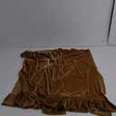 Velvet Table Runner Soft Decorative Luxurious Solid 72 Inches Long Tablecloth with Retro Ruffle Flounces Table Runner Dresser Scarves for Kitchen Dining Room Coffee Table Golden Camel,14x72 Inch, 2 Pack