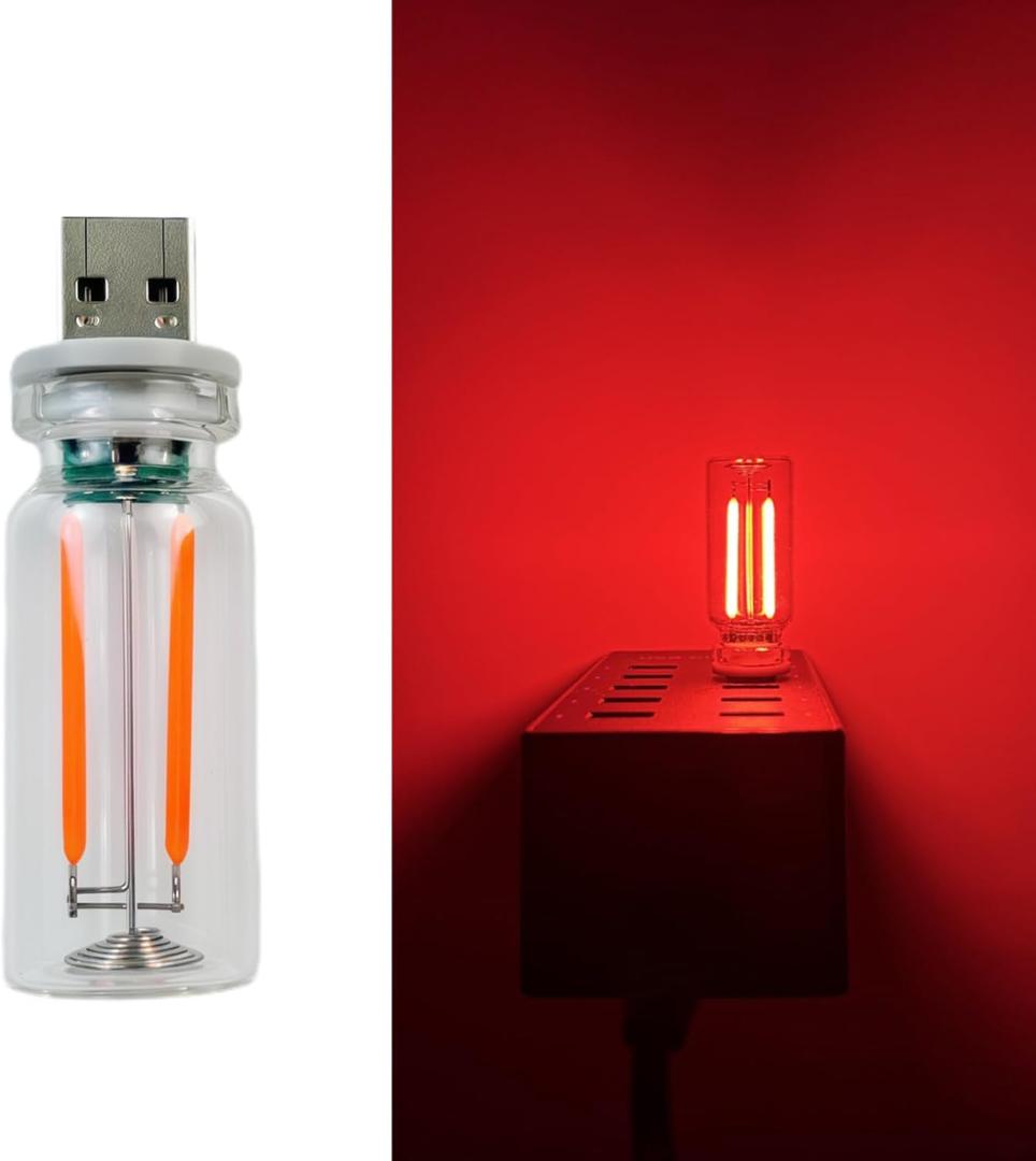 Dimmable Red USB Touch Control Led Lights for Car, Cute Red Interior Truck Lights, Retro Led Night Light Ambient Lighting, Glass USB Mood Lamp Bedroom, Car Accessories for Men Women