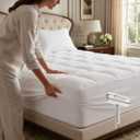 Westmonth Mattress Pad, Premium Quilted 1000gsm Luxury Extra Thick Mattress Topper, Store Mattress Topper, Deep Pocket Pillow Top, Breathable & Fluffy Soft for Queen, King&Cal King Size (White, Queen)