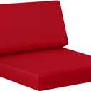 Idee-home Outdoor Cushions for Patio Furniture, Outdoor Seat Cushion, Waterproof Couch Hampton Bay Deep Seat Replacement Chair Cushions for Garden Lawn Backyard Deck, 26.5 x 26.5 Red