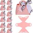 Douaowoc 36 Pcs PU Leather Purse Gift Bags with Handles Ribbon Purse Party Favor Bags for Baby Showers Birthday Wedding Candy (Pink)