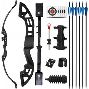 Recurve Bow for Beginners, 30/40lbs – 51" Ambidextrous Training Bow Kit, Lightweight Beginner Archery Set for Target Shooting for Adults