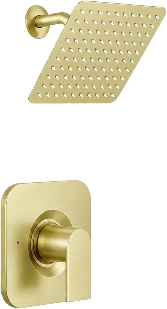 Compatible with Moen Posi-Temp Valve Shower Trim Kit,Replacement for 2510, 2520, 2570, 2590 Valve Shower Faucet Set,Brushed Gold (Valve and Cartridge Not Included)