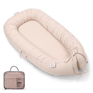 Baby Lounger, Infant Lounger for Newborn,Portable Baby Nest Cover Breathable & Soft, Newborn Essentials (Apricot)