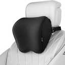 Crofy 2-Pack Car Neck Pillow, Softness Car Headrest Pillow for Driving with Adjustable Strap, 100% Memory Foam and Breathable Removable Cover, Comfortable Ergonomic Design, Black