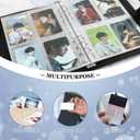 A5 Kpop Photocard Binder, 6 Ring Binder Album with 200 Card Slots, PU Leather Binder Cover with Magnetic Buckle Closure for Organizing Trading Cards (Black)