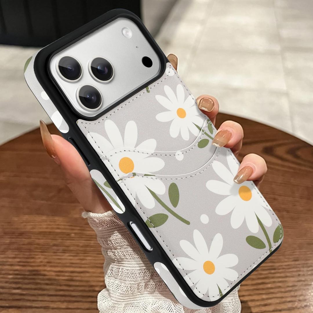 MOWIME Compatible with iPhone 17 Pro Wallet Case with Card Holder