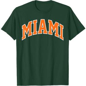 Retro Miami Men Miami Women Vintage Classic Orange Green FL T-Shirt (Small)
