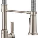 Delta Rhett Pro Style Commercial Kitchen Faucet with Pull Down Sprayer, Brushed Nickel Single Hole Kitchen Sink Faucet, Single Handle, Stainless 18829-SS-DST