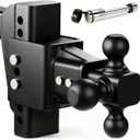 Drop Hitch Heavy Duty for Truck (20,000 LBS GTW), HANDNAM Adjustable Trailer Hitch with 6-Inch Drop/Rise, Tow Hitch, Fits 2-Inch Receiver, Trailer Hitches with Double Anti-Theft Pins Locks