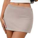 Danysu Stretchy Mini Skorts Low Waist Skirt with Shorts Side Slit 2025 Sports Daily Going Out Outfits (Medium, Moon Rock)