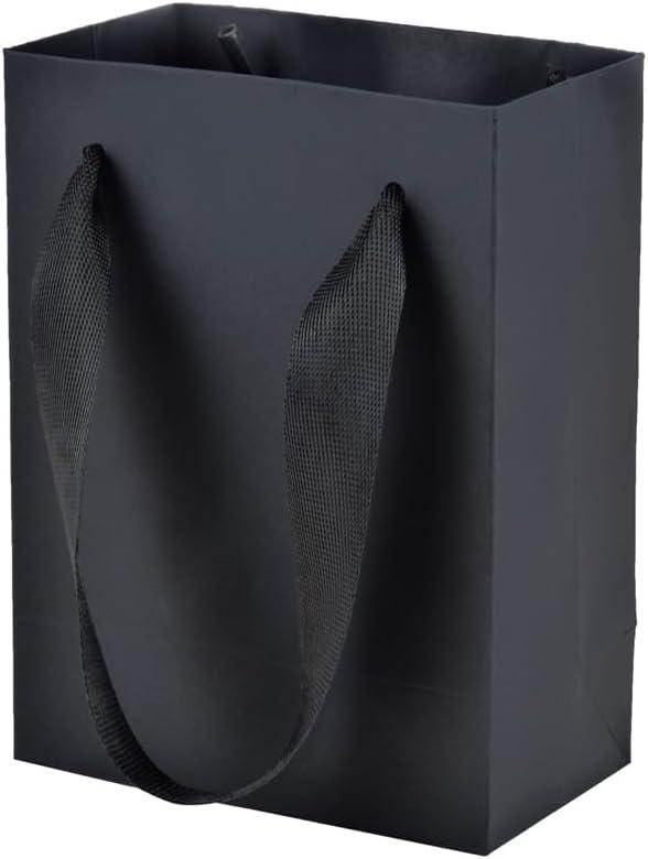 Aosric 30 Pack 4.5x2.5x6 Black Gift Bags Small Sturdy & Reusable Premium Gift Bags for Jewelry, Candles, Candy, Cosmetics, Boutique Gift, Party Favors, Weddings, Birthdays, Christmas and Holidays Black