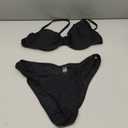 SweatyRocks Women's 2 Piece Bikini Set Spaghetti Strap High Cut Push Up Underwire Swimsuit (Black, Large)