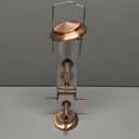 iBorn Metal Bird Feeders Brushed Copper Wild Bird Feeder for Outdoors Hanging All Metal Brushed Copper Finishing 15 Inch 6 Port(Seed is not Included)