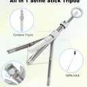 TONEOF 68" Magnetic Selfie Stick Tripod with Aluminum Strong Magnetic Holder for Magsafe, 360 Rotatable Travel Phone Tripod Stand with Metal Ring & Rechargeable Remote for iPhone/Android(Beige Gray)