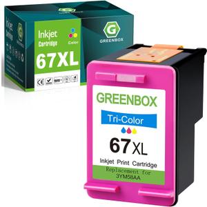 67XL Tri-Color High-Yield Ink Cartridge Replacement for HP 67 XL 67XL Color Ink Cartridge for DeskJet 4155e 2734e 4100e 2855e 4255e 2700 2755e 2700e Envy 6055e 6000 6455e 6400 Printer Ink 67