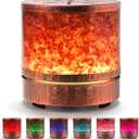 Essential Oil Diffuser Himalayan Salt Lamp - Aromatherapy Diffuser Cool Mist Humidifier 400ml Ultrasonic Aroma Diffusers Humidifier Gifts Ideas for Mom, Red Bronze