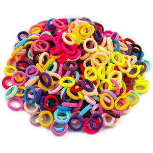 TVINLIK 350 PCS Multicolor Cotton Hair Ties  Small Baby Hair Elastics for Kids and Girls, No Crease Finger Ponytail Holders (20 Colors)
