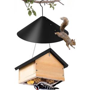 Mifoci Upside Down Suet Feeder Pine Wood with Squirrel-Proof PP Baffle, Great for Attracting Woodpecker, Nuthatch, Titmouse, Rust-Resistant, Easy-Fill Outdoor Garden Bird Feeder Kit