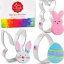 Ann Clark Easter 3-Pc. Cookie Cutter Set, Made in USA, Easter Bunny, Bunny Face and Egg
