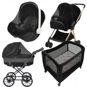 Enovoe Mosquito Net for Stroller - Bug Net for Stroller - Black Breathable Durable Polyester Mesh - Fits Strollers, Bassinets, Cradles, Playards - Pack N Plays Mini Cribs - Machine Washable