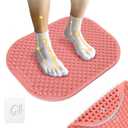 Upgrade Silicone Foot Massager Mat, Large Reflexology Mat for Feet Relaxation, Portable Foot Acupressure Mat with Dual-Side Usage, Foldable Standing Desk Mat for Pain, Fatigue Relief(Pink-L)