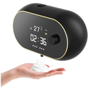 Automatic Soap Dispenser Foam Bathroom: Wall Mount Rechargeable Touchless Adjustable Auto Smart Electric Plastic Black Foaming Soap Dispenser with Clock - Kitchen - Hand Dish Lotion Couple Kids
