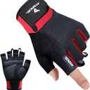 ATERCEL Workout Gloves for Men and Women, Exercise Gloves for Weight Lifting, Cycling, Gym, Training, Breathable and Snug Fit (Red, XL)