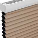 Changshade Cordless Cellular Shades, Blackout Honeycomb Shades for Windows, Pull Down Pleated Blinds, Easy to Install for Indoor Windows and French Doors,33" W x 48" H, Light Brown