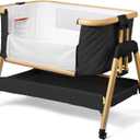 3 In 1 Baby Bassinet with Wheels, Portable Bedside Sleeper for Baby with 7 Adjustable Heights and Foam Mattress, Baby Bedside Crib for Newborns and Infants with Storage Basket, Carry Bag Included