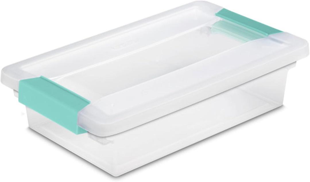 Sterilite 3-Pack Clip Box, Stackable Clear Plastic Bins with Latching Lids, Large - Writing, Arts or Crafts Supplies Storage Containers for Home, Office, Classroom and Workshop Organization