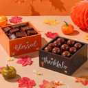 2 Pcs Fall Candy Bowl Dish Mini Wooden Autumn Candy Bowl Thankful Blessed Thanksgiving Harvest Candies Holder Farmhouse Party Supplies for Tiered Tray Holiday Table Decor Housewarming Gift