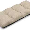 baibu 40 Inch Classic Solid Color Bench Cushion with Ties, Super Soft Indoor Outdoor Rectangle Bench Seat Cushion Standard Size Foam Pad with Non-Slip Bottom - One Pad Only (Beige, 40x15x3in)