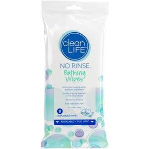 8 Count No Rinse Body Wipes