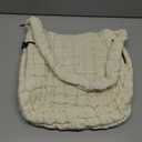 Quilted Puffer Tote Bag Purse Puffy Crossbody Shoulder Bag,Lightweight Nylon Hobo Bag Puffer Carryall Bag for Women Girl (Medium, Beige)