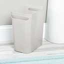 mDesign Plastic Slim Large 2.5 Gallon Trash Can Wastebasket, Classic Garbage Container Recycle Bin for Bathroom, Bedroom, Kitchen, Home Office, Outdoor Waste, Recycling - Aura Collection - Light Gray