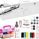 Handheld Sewing Machine, Hand Held Sewing Machine for Adults Beginners, Mini Portable Sewing Machines for Fabric, Clothes, Home and Travel (white)