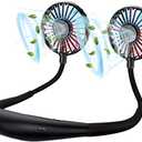 YALTOON Neck Fan - 2600mAh Battery Operated Hands Free Fan, Portable Hang Around Neck Fans for Fishing, Camping, Hiking, Working, USB Powered, Over 12 Hours Cooling