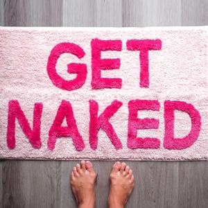 Evovee Get Naked Bath Mat 20"x31.5" Funny Cute Bathroom Rugs Get Naked Rug Shower Funny Bathroom Decor Fun Cute Bath Mat Non-Slip Washable College Light Pink