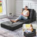 Hobestluk Sofa Couch Folding Sofa Bed Comfy Floor Lounger Convertible Sofa with Removable Cushion Couches for Small Spaces Foldable Mattress for Living Room Bedroom or Office (Chenille Grey, Large)