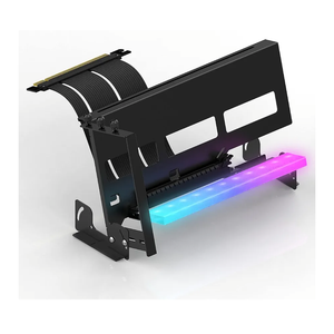 EZDIY-FAB PCIe 4.0 GPU Mount Bracket with ARGB LED Module, Multi-Angle Adjustment with Riser Cable, Compatible to RTX4090, 4080, 4070ti- Black