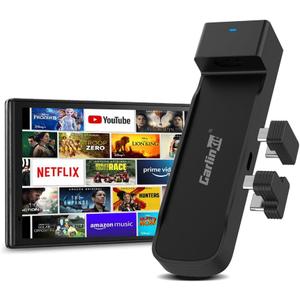 Carlinkit FireDrive Link Pro - Stream Fire TV Stick in Your Car via Wired CarPlay Conversion, Perfect for Long Drives and Road Trips, Compatible with Wired CarPlay Vehicles(Not Included TV Stick!)